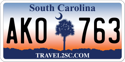 SC license plate AKO763