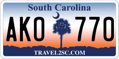 SC license plate AKO770