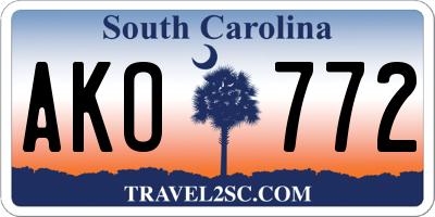 SC license plate AKO772