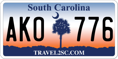 SC license plate AKO776