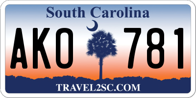 SC license plate AKO781