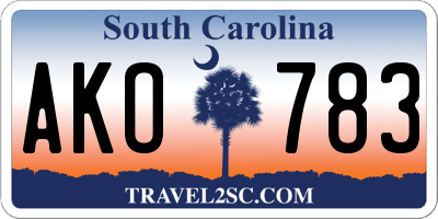 SC license plate AKO783