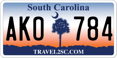 SC license plate AKO784