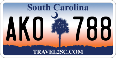SC license plate AKO788
