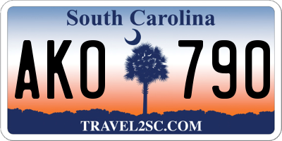 SC license plate AKO790