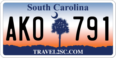 SC license plate AKO791