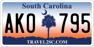SC license plate AKO795