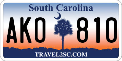 SC license plate AKO810