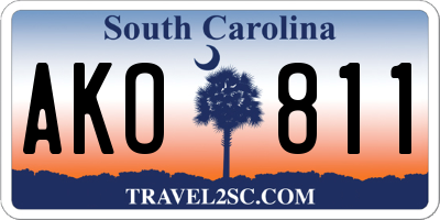 SC license plate AKO811