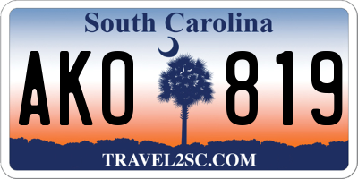 SC license plate AKO819