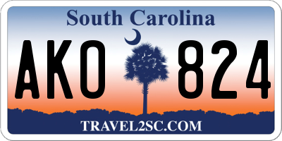 SC license plate AKO824