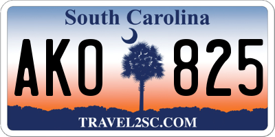 SC license plate AKO825