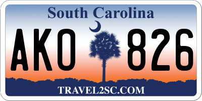 SC license plate AKO826