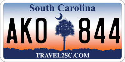 SC license plate AKO844