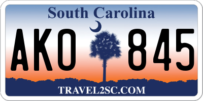 SC license plate AKO845