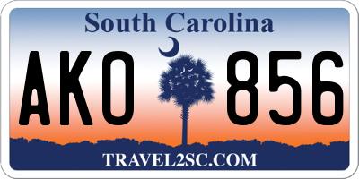SC license plate AKO856