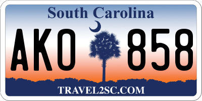 SC license plate AKO858