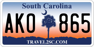 SC license plate AKO865