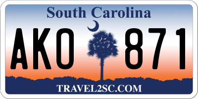 SC license plate AKO871