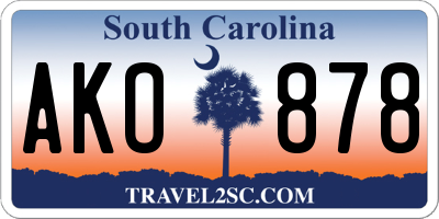 SC license plate AKO878