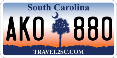 SC license plate AKO880