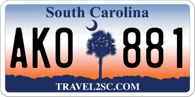 SC license plate AKO881