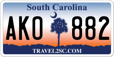 SC license plate AKO882
