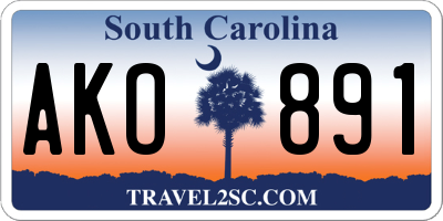 SC license plate AKO891