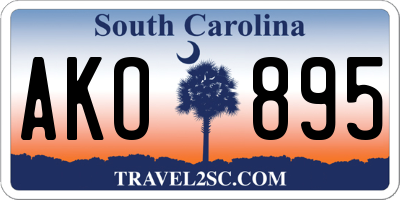 SC license plate AKO895