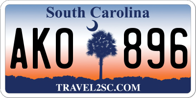 SC license plate AKO896