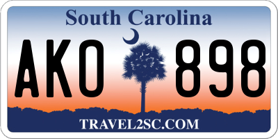 SC license plate AKO898