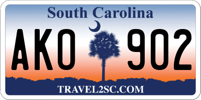 SC license plate AKO902