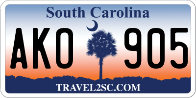 SC license plate AKO905
