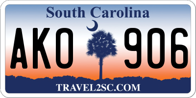 SC license plate AKO906