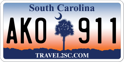 SC license plate AKO911