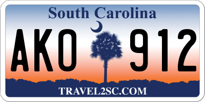 SC license plate AKO912