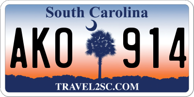 SC license plate AKO914
