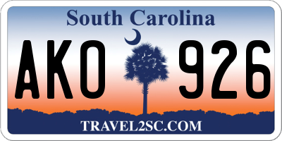 SC license plate AKO926