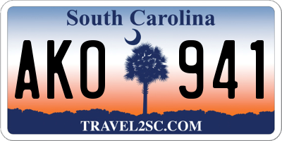 SC license plate AKO941