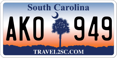SC license plate AKO949