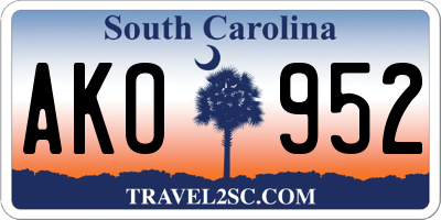 SC license plate AKO952