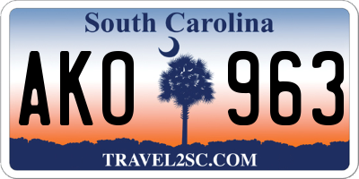SC license plate AKO963