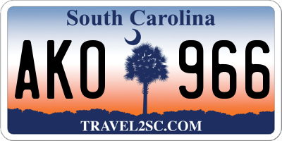 SC license plate AKO966
