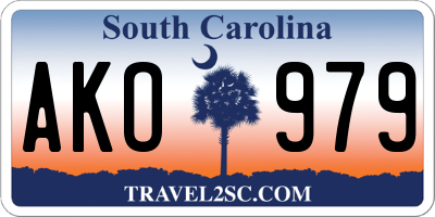 SC license plate AKO979
