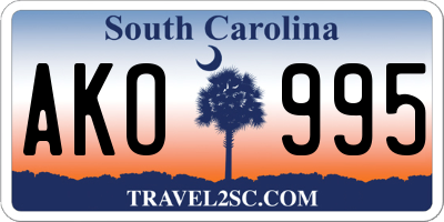 SC license plate AKO995