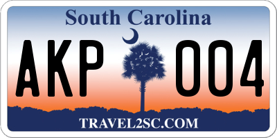 SC license plate AKP004
