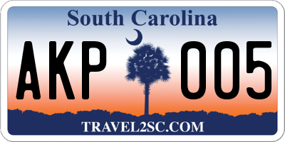 SC license plate AKP005