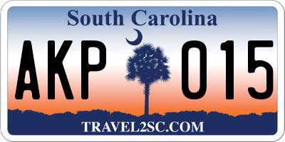 SC license plate AKP015