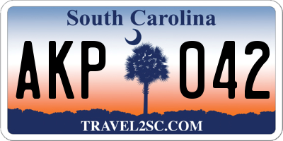 SC license plate AKP042