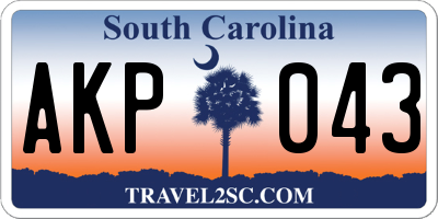 SC license plate AKP043